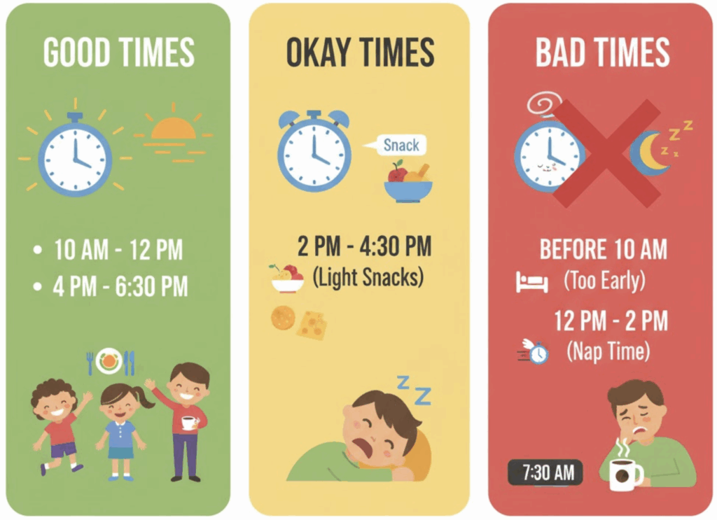 Good, okay, bad times for a party